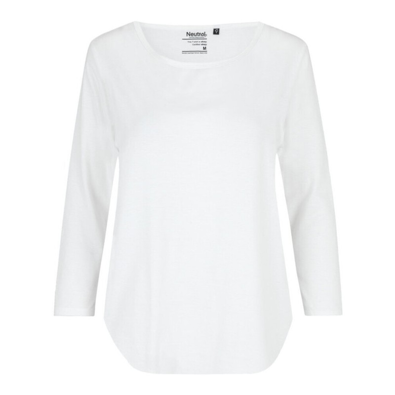 T-shirt femme manches 3/4 en coton BIO commerce équitable, 155 g/m²