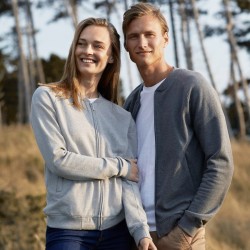 Sweat zippée avec poches en coton BIO commerce équitable, 300 g/m²