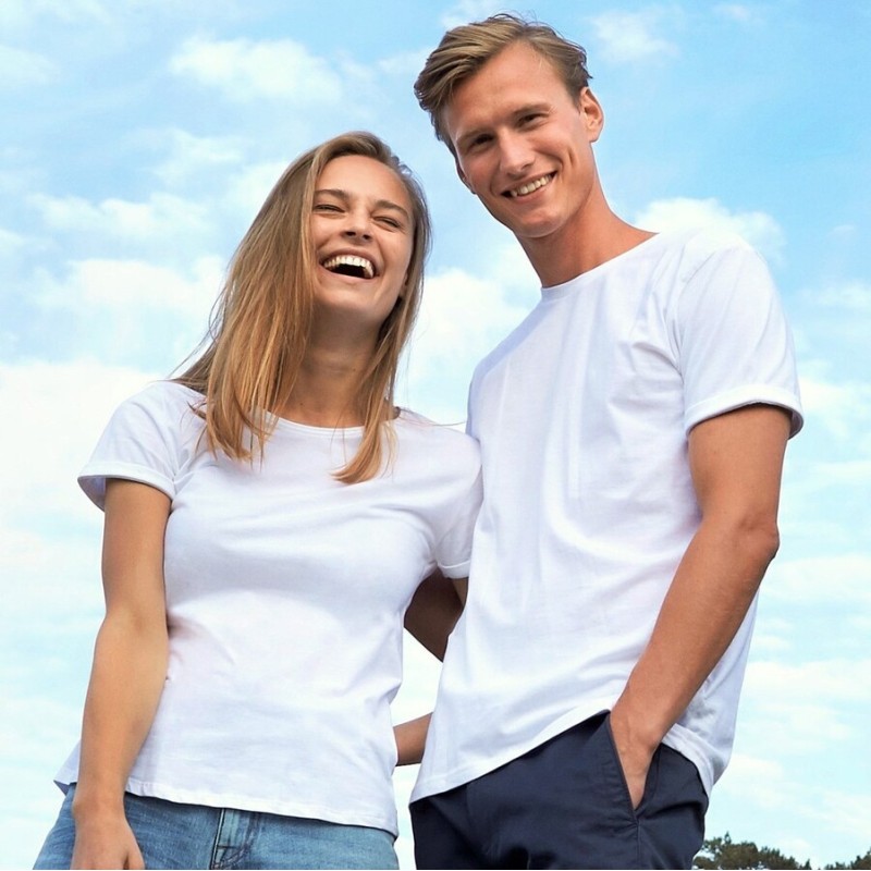 T-shirt homme manches retroussées en coton BIO commerce équitable, 155 g/m²