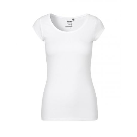 T-shirt femme manches courtes ajustées en coton BIO commerce équitable, 155 g/m²