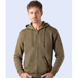 Sweat-shirt premium zippé à capuche, poches frontales, 300 g/m²