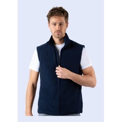 Bodywarmer gilet polaire ton sur ton anti-peluche pas cher, 330 g/m²