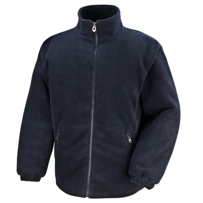 Veste polaire d'hiver coupe-vent, poches latérales zippées, 280 g/m²