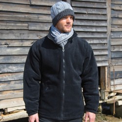 Veste polaire d'hiver coupe-vent, poches latérales zippées, 280 g/m²