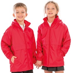 Veste enfant coupe-vent légère à capuche dans le col, 180 g/m²