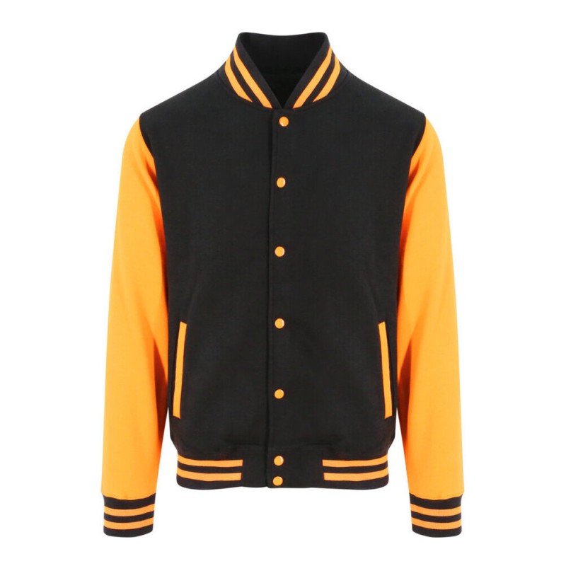 Veste sweat baseball bicolore Varsity avec boutons-pression, 330 g/m²