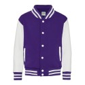 Veste sweat enfant baseball bicolore avec boutons-pression, 330 g/m²