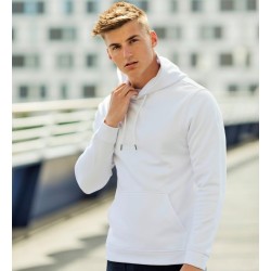 Sweat hoodie de sport en polyester, cordons de serrage unis, 200 g/m²