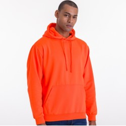 Sweat hoodie à capuche couleurs électriques cordons plats, 280 g/m²