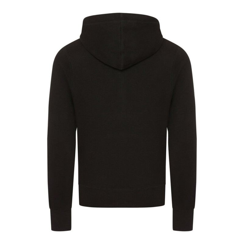 Sweat zippé à capuche épais avec épais cordons blancs plats, 400 g/m²