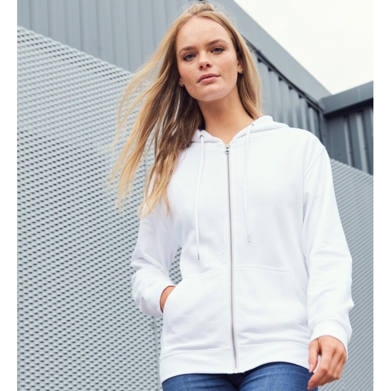 Sweat zippé à capuche en coton BIO et polyester recyclé, 280 g/m²