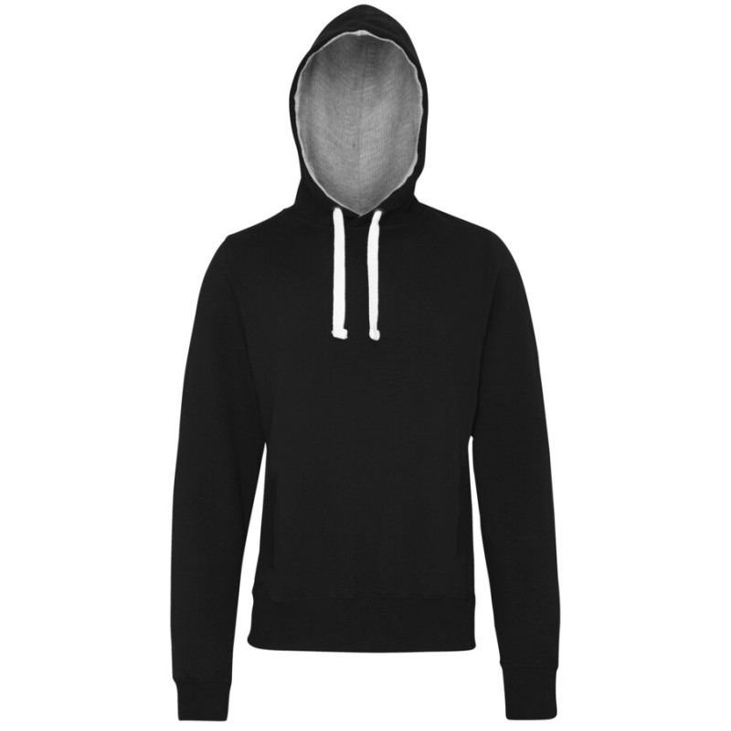 Sweat épais à capuche, cordons épais blancs, 400 g/m²