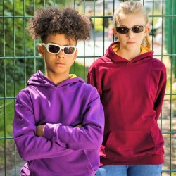 Sweat enfant à capuche bicolore sans cordon, 280 g/m²