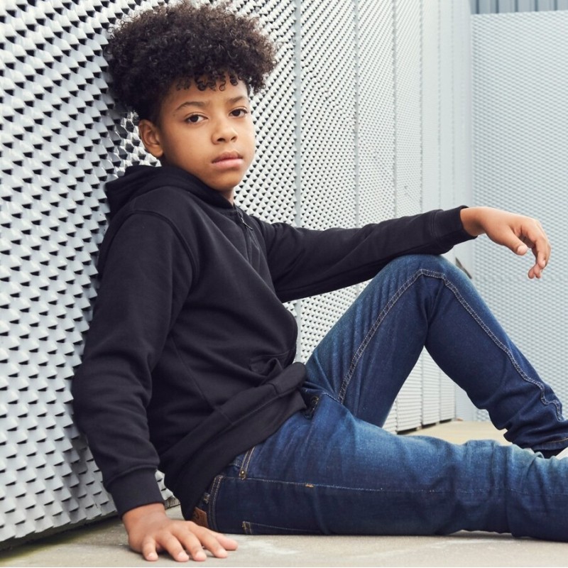 Sweat zippé à capuche enfant ton sur ton Zoodie, 280 g/m²