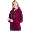 Sweat à capuche zippé bicolore, passage écouteurs, 280 g/m²