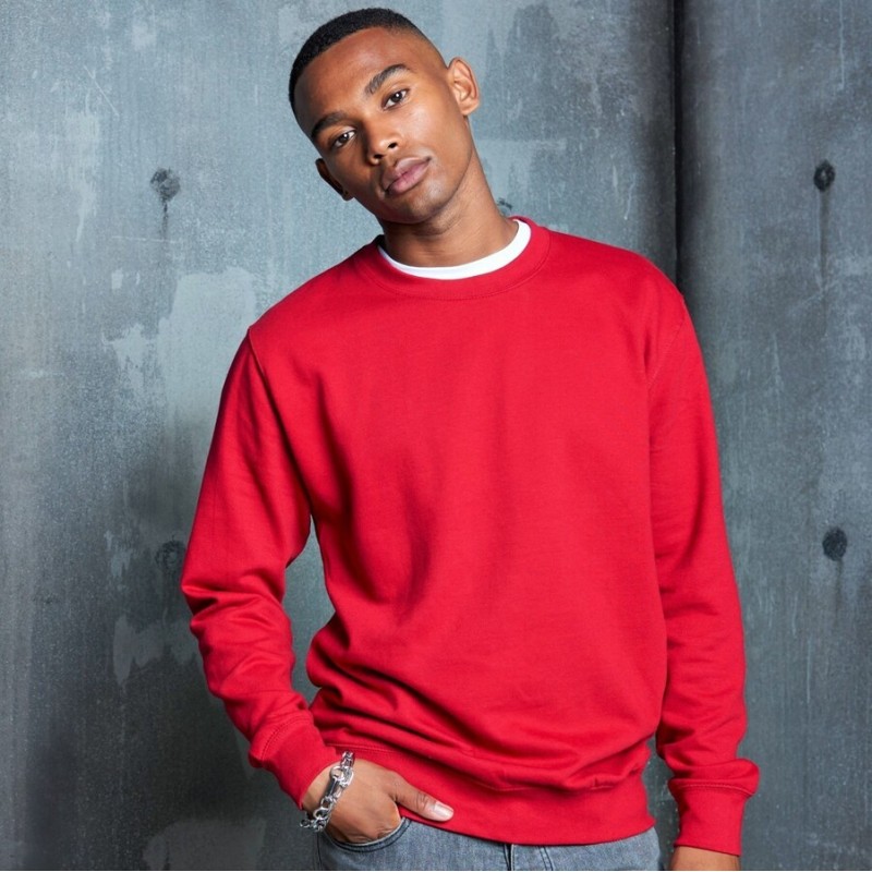 Sweat set in ton sur ton col rond, manches droites, 280 g/m²