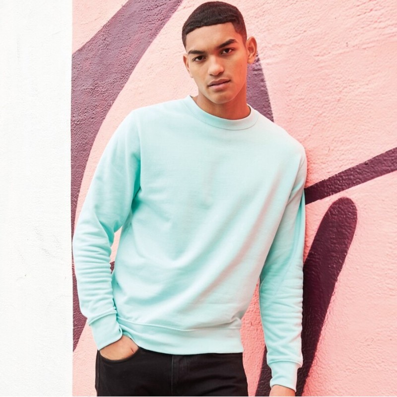 Sweat set in ton sur ton col rond, manches droites, 280 g/m²