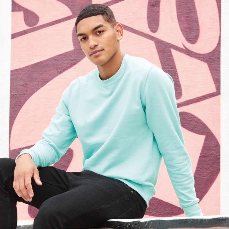 Sweat set in ton sur ton col rond, manches droites, 280 g/m²