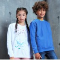 Sweat enfant set in ton sur ton col rond, manches droites, 280 g/m²