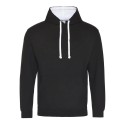 Sweat à capuche bicolore, passage écouteurs, 280 g/m²