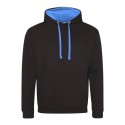 Sweat à capuche bicolore, passage écouteurs, 280 g/m²
