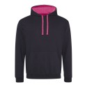 Sweat à capuche bicolore, passage écouteurs, 280 g/m²