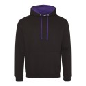 Sweat à capuche bicolore, passage écouteurs, 280 g/m²