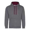 Sweat à capuche bicolore, passage écouteurs, 280 g/m²