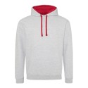 Sweat à capuche bicolore, passage écouteurs, 280 g/m²