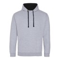 Sweat à capuche bicolore, passage écouteurs, 280 g/m²