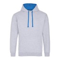 Sweat à capuche bicolore, passage écouteurs, 280 g/m²