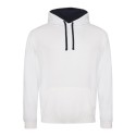 Sweat à capuche bicolore, passage écouteurs, 280 g/m²