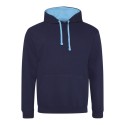 Sweat à capuche bicolore, passage écouteurs, 280 g/m²