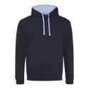 Sweat à capuche bicolore, passage écouteurs, 280 g/m²
