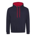 Sweat à capuche bicolore, passage écouteurs, 280 g/m²