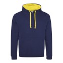Sweat à capuche bicolore, passage écouteurs, 280 g/m²