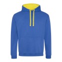 Sweat à capuche bicolore, passage écouteurs, 280 g/m²
