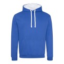 Sweat à capuche bicolore, passage écouteurs, 280 g/m²