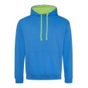 Sweat à capuche bicolore, passage écouteurs, 280 g/m²
