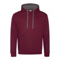 Sweat à capuche bicolore, passage écouteurs, 280 g/m²
