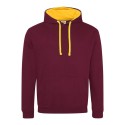 Sweat à capuche bicolore, passage écouteurs, 280 g/m²