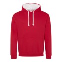 Sweat à capuche bicolore, passage écouteurs, 280 g/m²