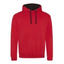 Sweat à capuche bicolore, passage écouteurs, 280 g/m²