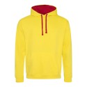 Sweat à capuche bicolore, passage écouteurs, 280 g/m²