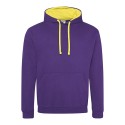 Sweat à capuche bicolore, passage écouteurs, 280 g/m²