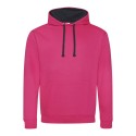 Sweat à capuche bicolore, passage écouteurs, 280 g/m²