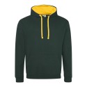 Sweat à capuche bicolore, passage écouteurs, 280 g/m²