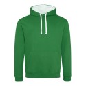 Sweat à capuche bicolore, passage écouteurs, 280 g/m²