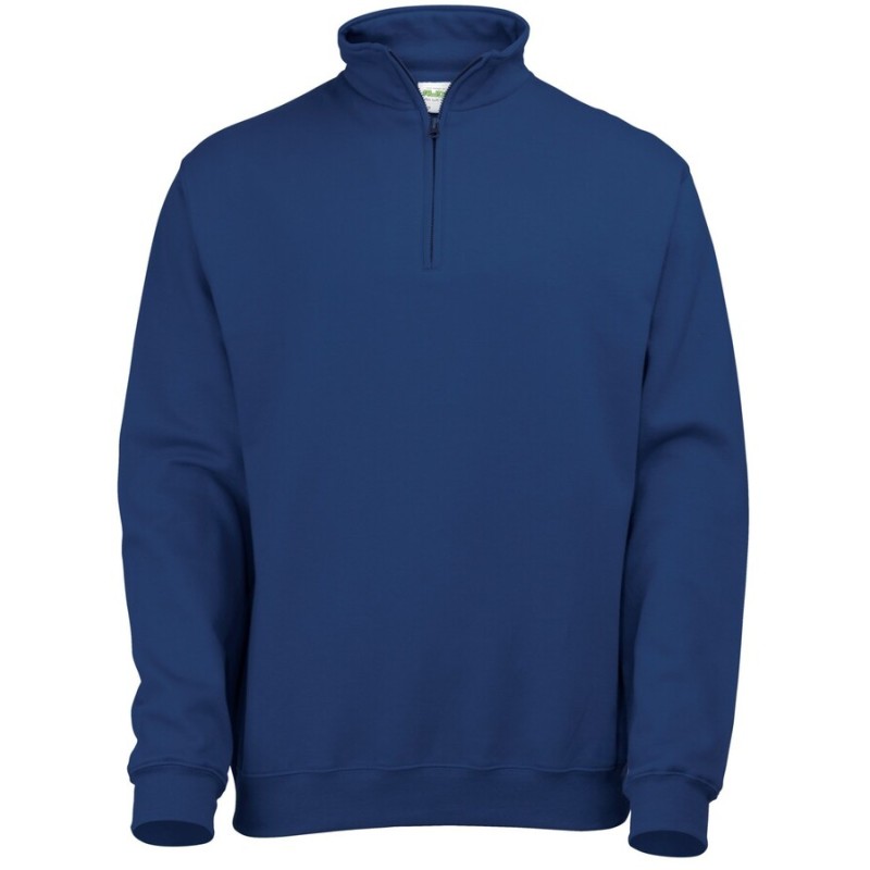 Sweat col 1/4 zippé, fermeture éclair métallique YKK, 280 g/m²