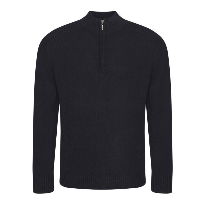 Sweat col 1/4 zip en coton régénéré et polyester recyclé NO LABEL